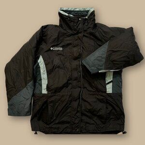 Columbia Sportswear Terra Nova Insulated Jacket Black Teal Vintage Winter Coat S